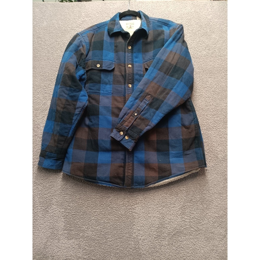 RedHead Sherpa-Lined Flannel Shirt Jacket Men's M Blue/Black Buffalo Plaid